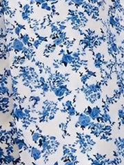 Printed Ruffled Long Sleeve Smocked Maxi Dress