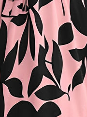 Printed Patchwork Tie Waist Maxi A-Line Dress