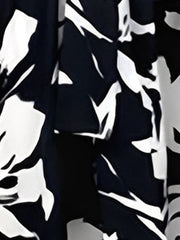 Printed Patchwork Tie Waist Maxi A-Line Dress