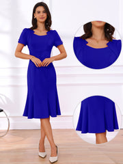 Vintage Work Cocktail Mermaid Sheath Fishtail Bodycon Midi Dress