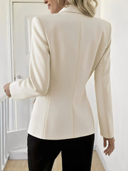 Solid Color Long Sleeve Single Button Blazer