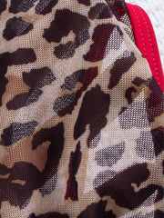 3 Pieces Swimsuit Set Leopard Print Triangle Bikini and Cover-up Skirt