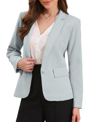 Long Sleeve One Button Business Casual Blazer