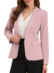 Long Sleeve One Button Business Casual Blazer