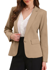 Long Sleeve One Button Business Casual Blazer
