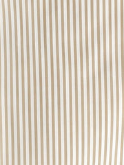 Colorblock Stripe Collared Short Sleeves Cropped Blouse