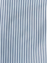 Colorblock Stripe Collared Short Sleeves Cropped Blouse