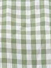 2 Pieces Gingham Crew Neck Sleeveless Ruffled Hem Top & Wide Leg Trousers Pants Set