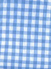 2 Pieces Gingham Crew Neck Sleeveless Ruffled Hem Top & Wide Leg Trousers Pants Set