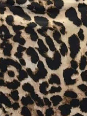 Leopard Print Sleeveless Lace Trim V Neck Bodycon Dress