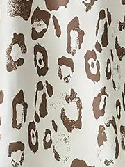 Leopard Print 3/4 Sleeves V Neck Blouse