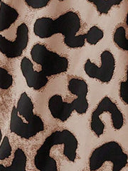 Leopard Print 3/4 Sleeves V Neck Blouse
