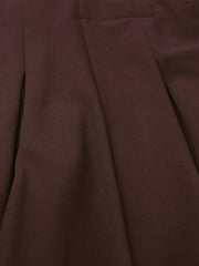 2 Piece 3/4 Sleeve Cropped Belted Blazer and Pleated Skirt Business Suit Sets