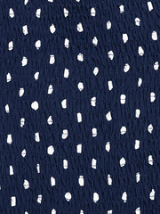 Strapless Polka Dots Smocked Back A-Line Midi Dress