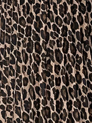 Halter Neck Leopard Print Pleated A-Line Midi Dress
