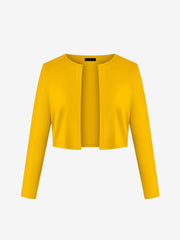 2 Pieces Long Sleeves Cropped Jacket & Sleeveless Printed Midi Sheath Dress Matching Set