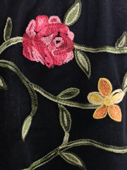 Mesh Ruffled Floral Embroidered Cape Sleeves Blouse