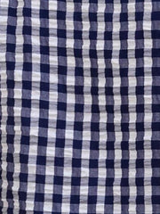 Gingham Double-Layer Ruffled Sleeves Blouse