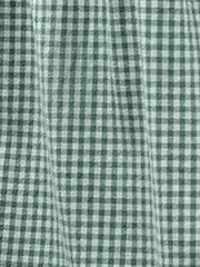 Gingham Button Down Cap Sleeve Blouse