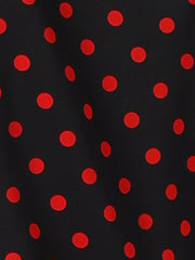Polka Dot Peter Pan Collar Bow Tie Neck Puff Sleeve Vintage Shirt