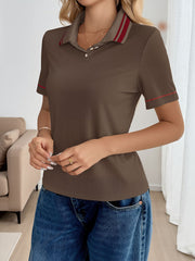 Colorblock Short Sleeves Casual Polo Shirt