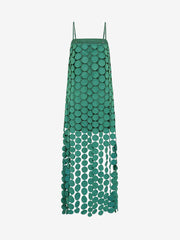 Dots Fringed Spaghetti Strap Midi Dress