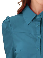Leotard Shirt Collared Business Casual Button Down Long Sleeves Bodysuit