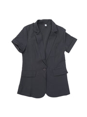 1 Button Office Business Short Sleeve Blazer Jacket