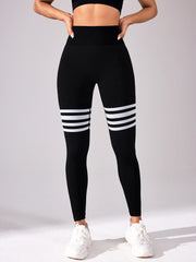 Striped Workout Butt-Lifting Yoga Pants Sports Leggings