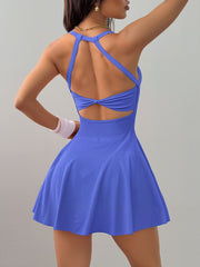 Yoga Tennis Workout Backless Romper Dress