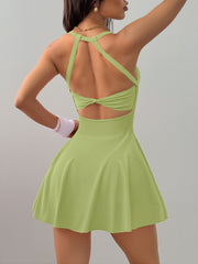 Yoga Tennis Workout Backless Romper Dress