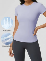 Breathable Short Sleeve Fitted Sports Top