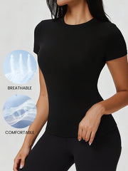 Breathable Short Sleeve Fitted Sports Top