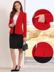 Long Sleeve One Button Business Casual Blazer