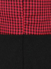 Square Neck Gingham Patchwork Retro Swing Dress