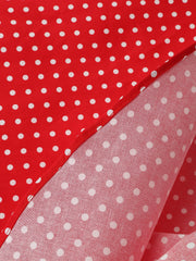 Polka Dots Lapel Button Down Belted Midi Swing Dress