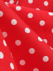 Retro Polka Dot Backless Spaghetti Strap Midi Swing Dress