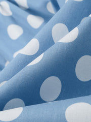 Vintage Polka Dot Lace-Up Halter Neck A-Line Dress