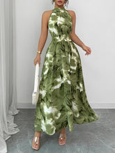 Halter Neck Sleeveless Smocked Resort Beach Dress