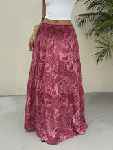 Boho Paisley Smocked Tiered A-Line Skirt