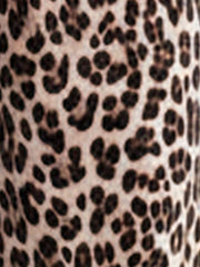 V Neck Leopard Print Pockets Straight Leg Jumpsuits