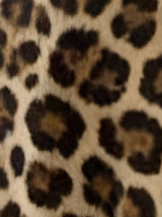 Leopard Print 3/4 Sleeves Cold Shoulder Slit Maxi Dress