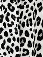 Leopard Print 3/4 Sleeves Cold Shoulder Slit Maxi Dress