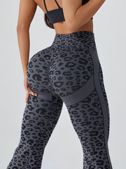 Bell Bottom Workout Leopard Print Fitness Yoga Pants