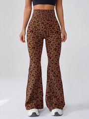 Bell Bottom Workout Leopard Print Fitness Yoga Pants