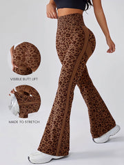 Bell Bottom Workout Leopard Print Fitness Yoga Pants
