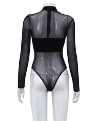 Cross-Cut Tight Long-Sleeved Jumpsuit