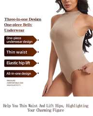 High-Neck Round-Neck Sleeveless Tight-Fitting Tummy-Control Bodysuit