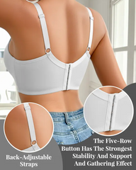 Embroidered Thin Cup Underwire Push-Up Bra To Support Side Breasts