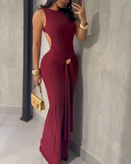 Slim Fit Backless Sleeveless Dress